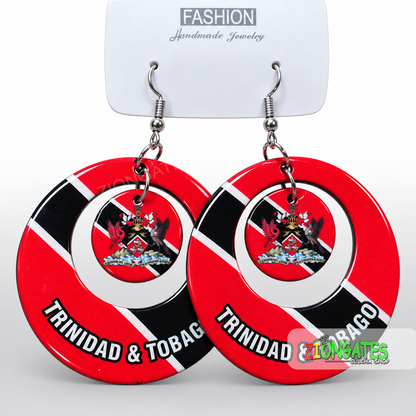 Trinidad & Tobago Flag Earrings – 2-Inch Statement Earrings