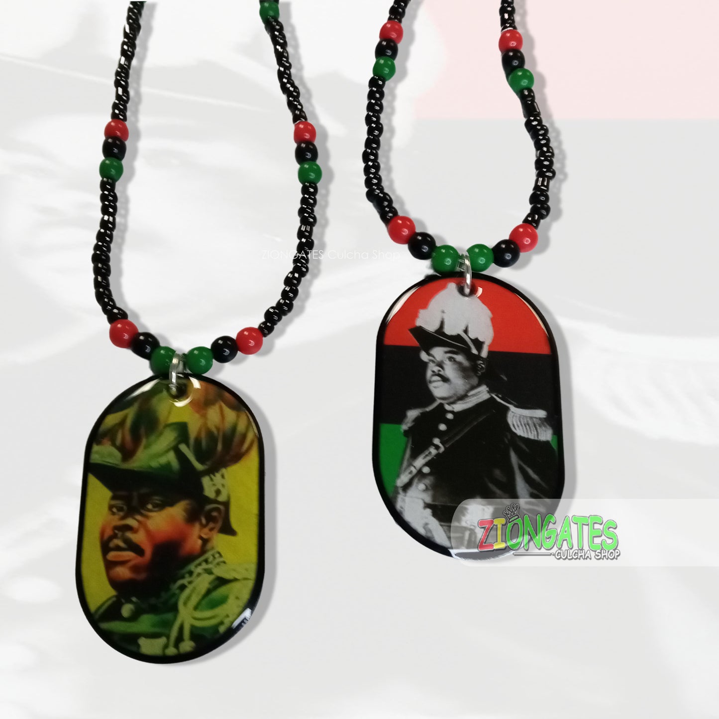 Marcus Garvey Beaded Necklaces -  Pan African - Red Black and Green - RBG