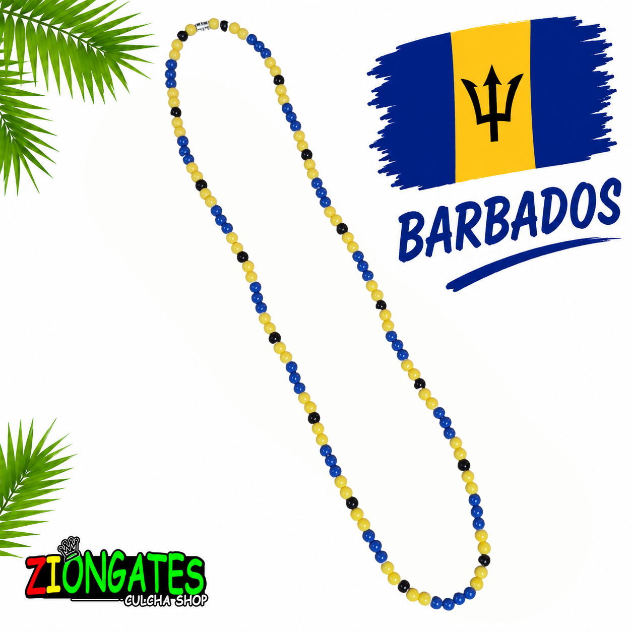 Caribbean Flag Beaded Necklace – Antigua, Bahamas, Barbados, Belize