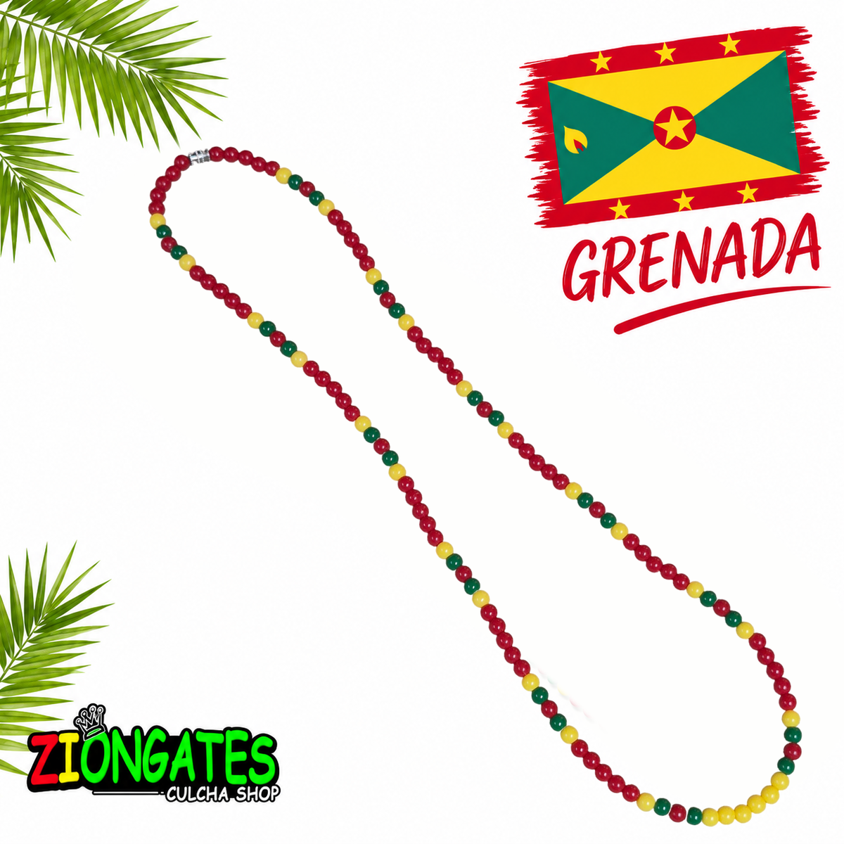 Caribbean Flag Beaded Necklace – Cuba, Dominica, Grenada, Guyana