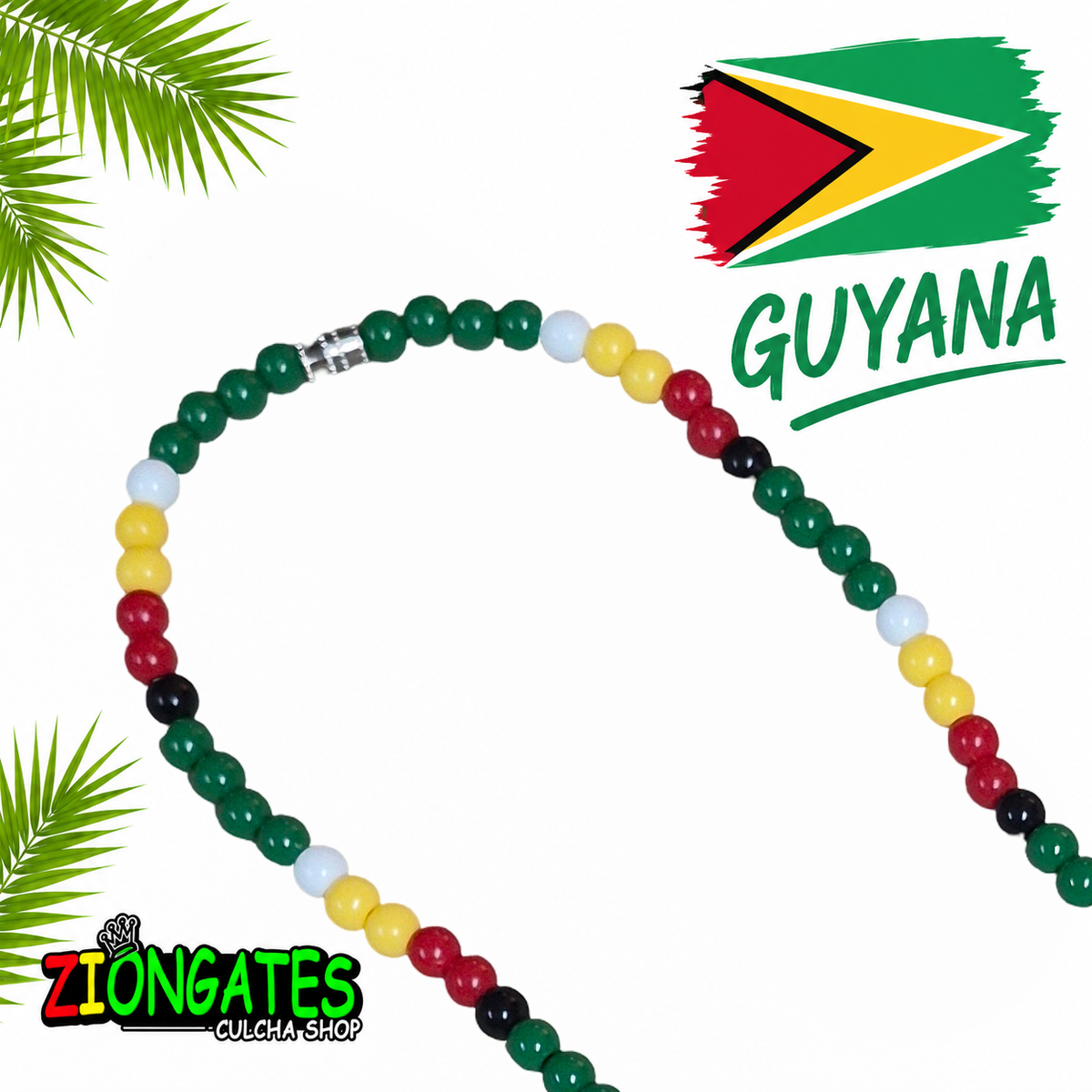 Caribbean Flag Beaded Necklace – Cuba, Dominica, Grenada, Guyana