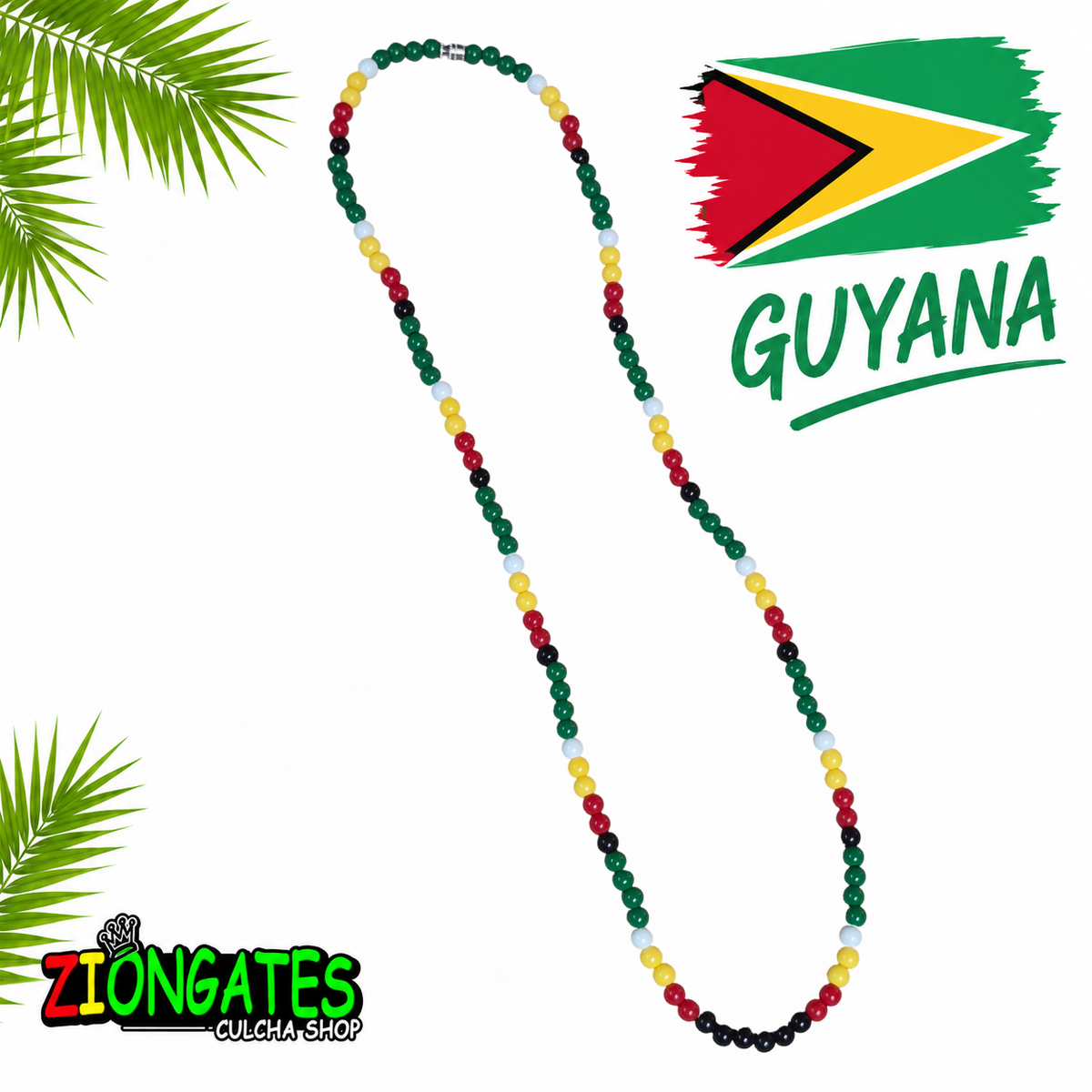 Caribbean Flag Beaded Necklace – Cuba, Dominica, Grenada, Guyana