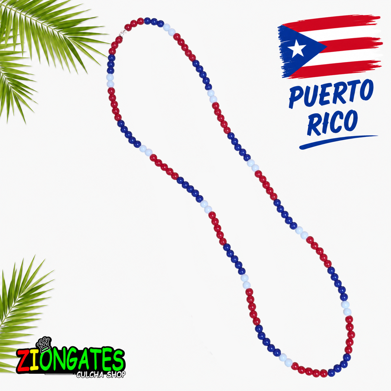 Caribbean Flag Beaded Necklace – Panama, Haiti, Puerto Rico