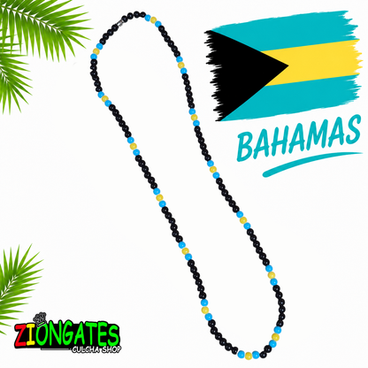 Caribbean Flag Beaded Necklace – Antigua, Bahamas, Barbados, Belize