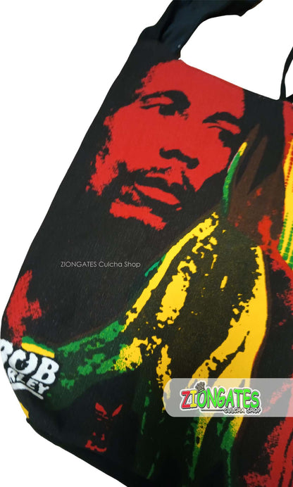 Large Black Rasta Shoulder Bag - Bob Marley Crossbody Hobo Bag