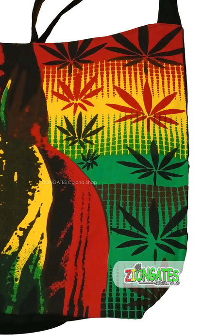 Large Black Rasta Shoulder Bag - Bob Marley Crossbody Hobo Bag