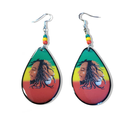 bOB mARLEY Earrings - RASTA