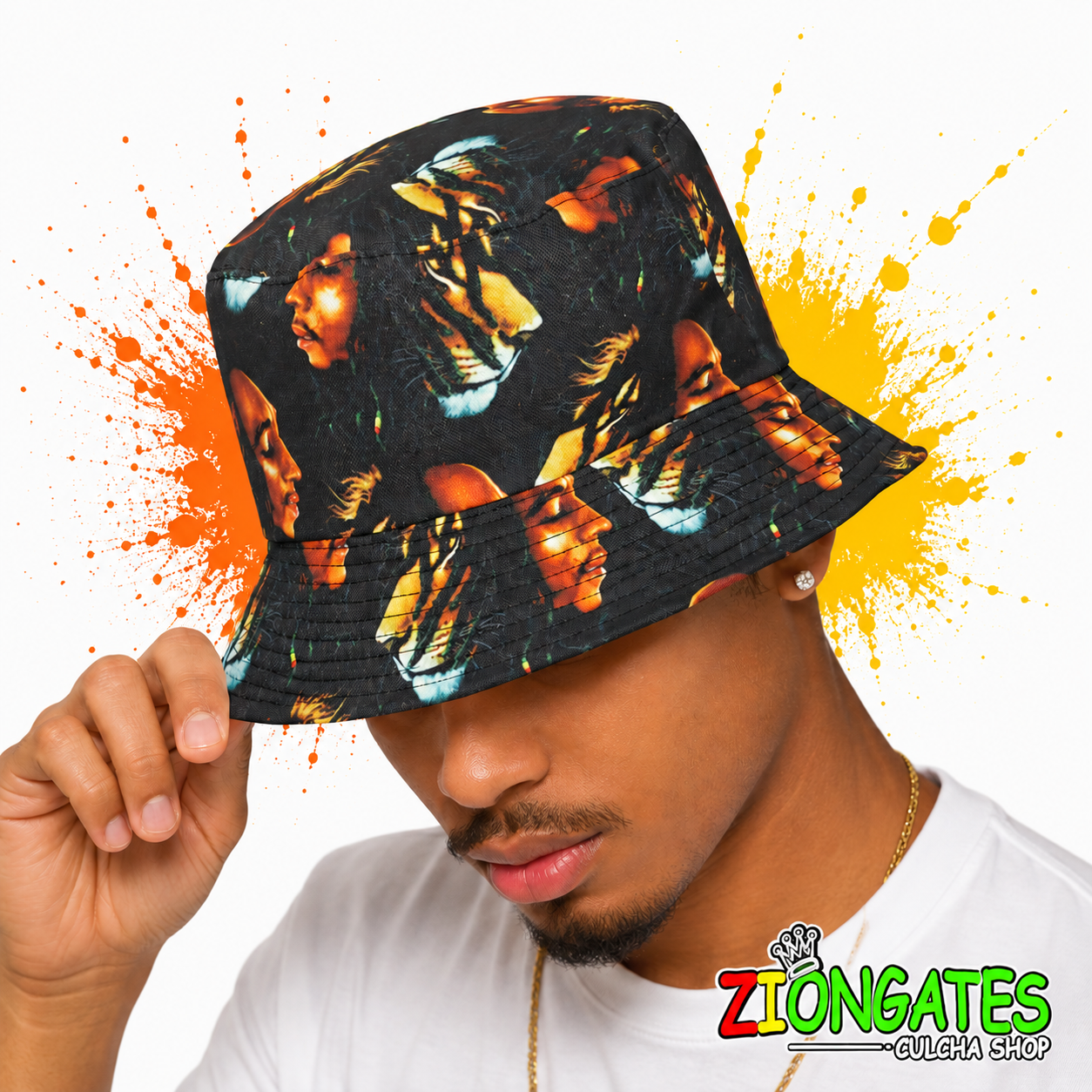 Bob Marley & Lion Reversible Bucket Hat - Split Face Edition