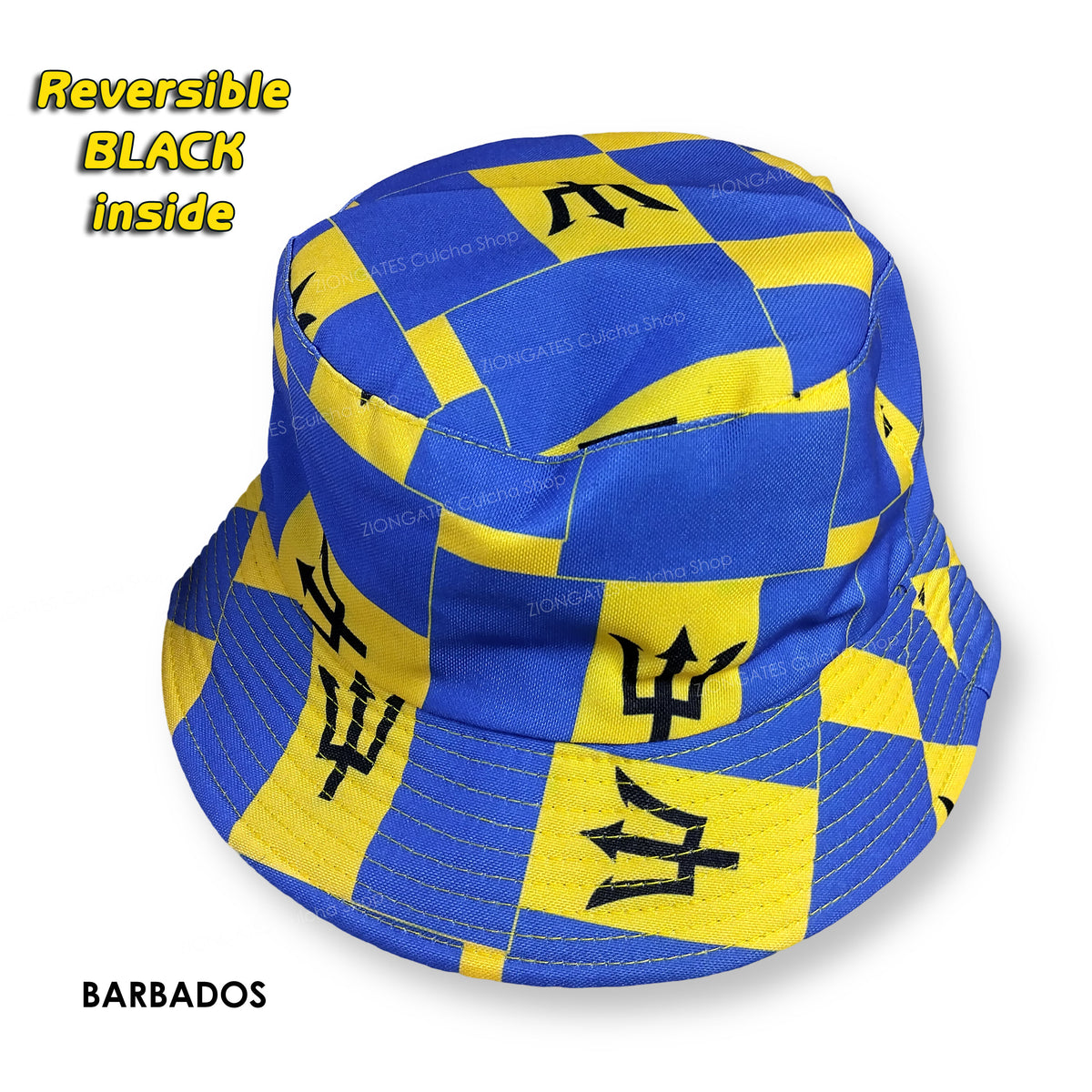 Caribbean Flag Bucket Hats - REVERSIBLE - Panama Barbados Belize St Vi ...