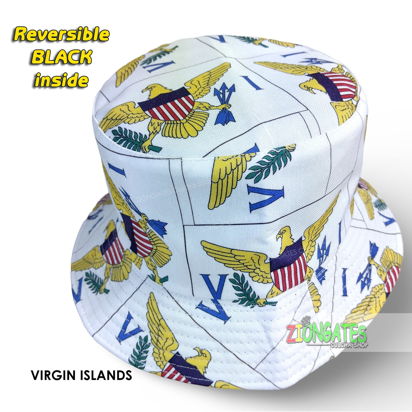 Caribbean Flag Bucket Hats - Jamaica Guyana Haiti Trinidad Virgin Islands - REVERSIBLE