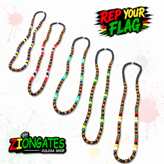 Island Pride Beaded Necklaces | Caribbean Flags: 🇬🇾🇯🇲🇹🇹🇧🇧🇧🇸