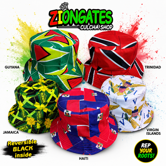 Caribbean Heritage Reversible Bucket Hat - Multi-Island Flag Edition