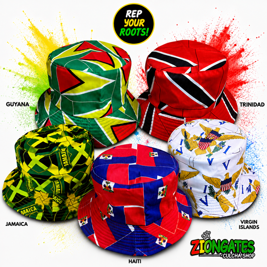 Caribbean Heritage Reversible Bucket Hat - Multi-Island Flag Edition