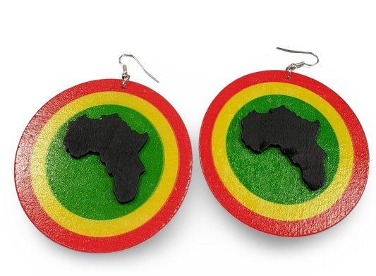 AFRICA wooden earrings - Rasta