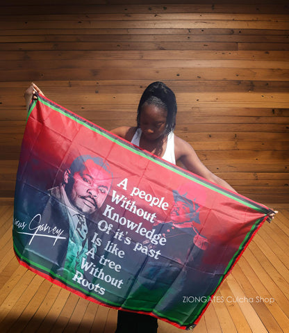 Large 3x5 Red Black and Green Marcus Garvey Banner- RBG - Pan African - Liberation Flag