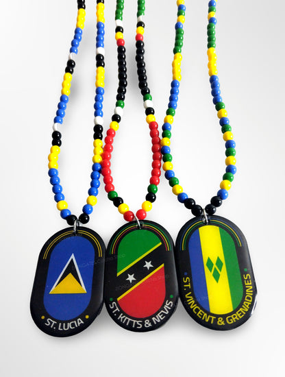 Caribbean flag beaded necklaces - St Lucia -St Kitts_ St Vincent