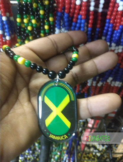 Caribbean flag beaded necklaces - Haiti - Jamaica - Puerto Rico - Panama - Trinidad - Virgin Islands