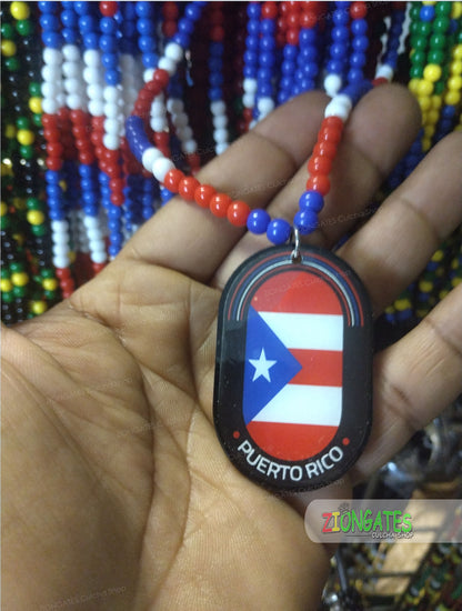 Caribbean flag beaded necklaces - Haiti - Jamaica - Puerto Rico - Panama - Trinidad - Virgin Islands