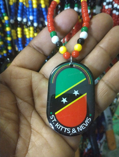 Caribbean flag beaded necklaces - St Lucia -St Kitts_ St Vincent