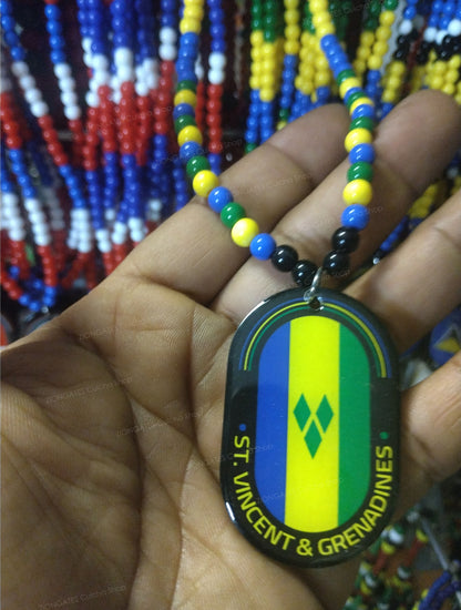 Caribbean flag beaded necklaces - St Lucia -St Kitts_ St Vincent