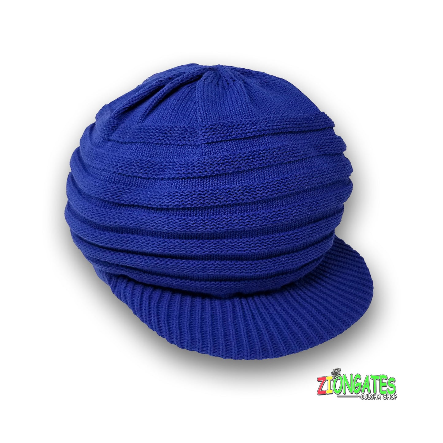 RH018 Small Rastafarian Crown AKA rasta hats tams dread caps small for dreadlocks - Royal Blue - Grey