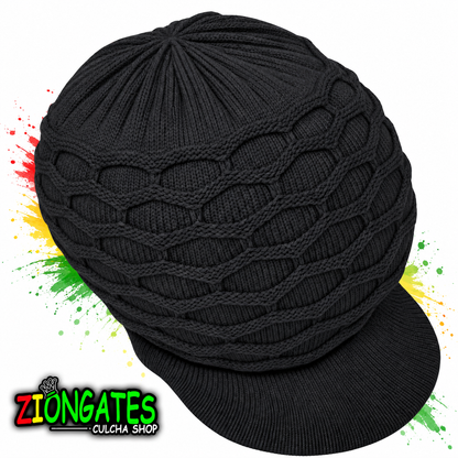 Large BLACK Rastafarian Crown AKA rasta hats tams dread locks cap RH020-2