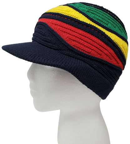 Navy Blue Baseball Style Rasta hats - dread locks cap - RH059-4BB