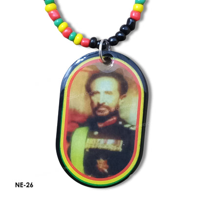 Haile Selassie and Lion of Judah Beaded Necklaces - Rasta