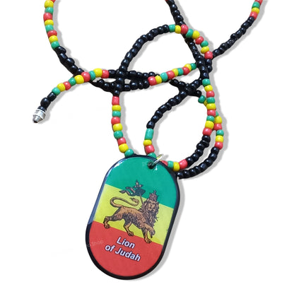 Haile Selassie and Lion of Judah Beaded Necklaces - Rasta