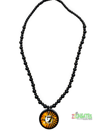 Nation of Gods and Earths Beaded Necklace black chain, Universal Flag, Five Percenters, God Body, NGE.