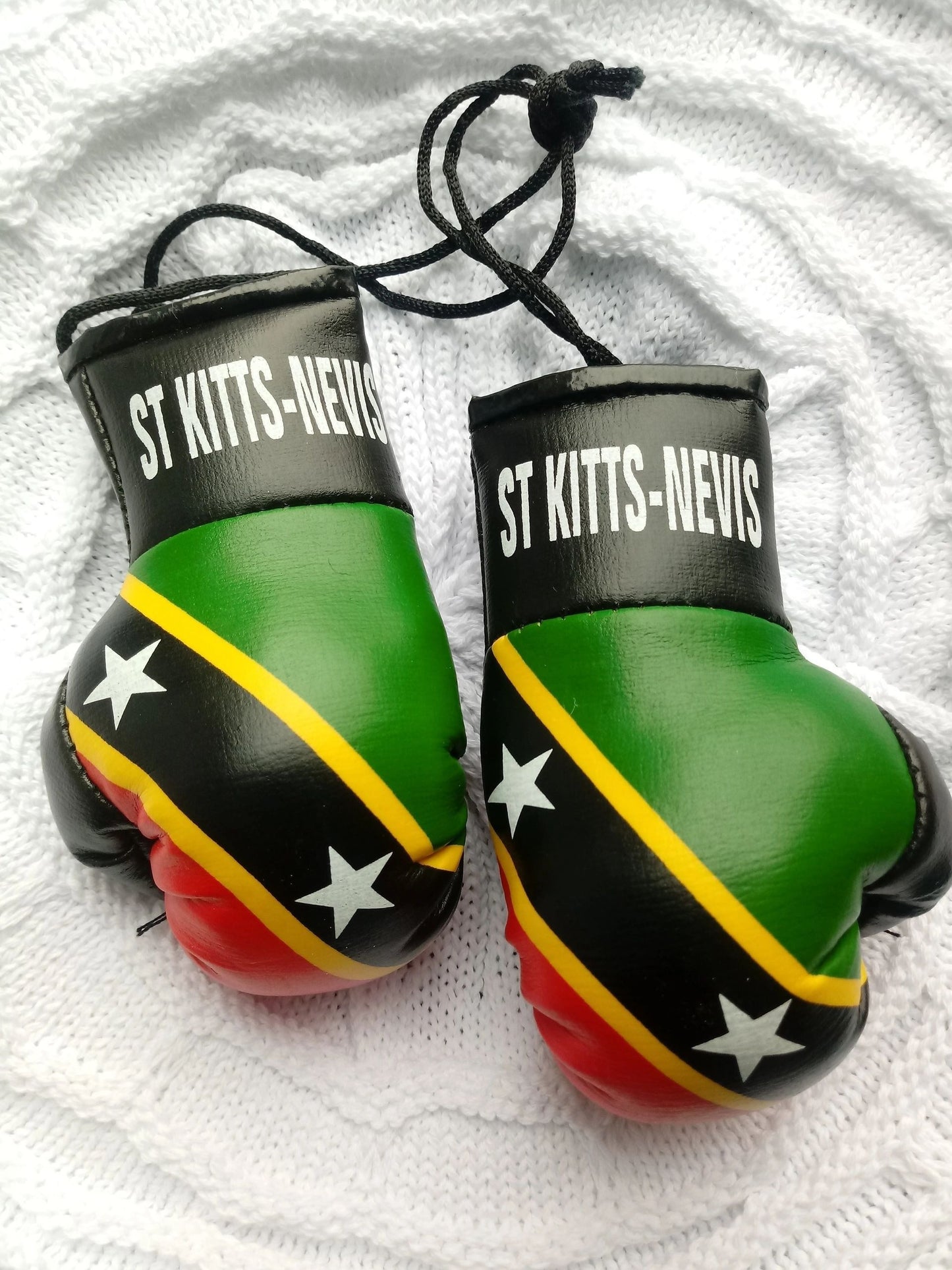 Small Caribbean flag boxing gloves for car