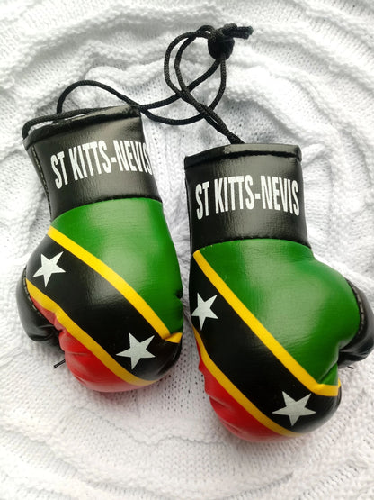 Small Caribbean flag boxing gloves for car