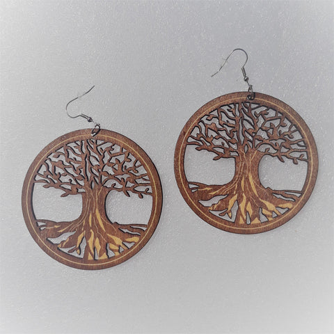 TREE OF LIFE wooden earrings