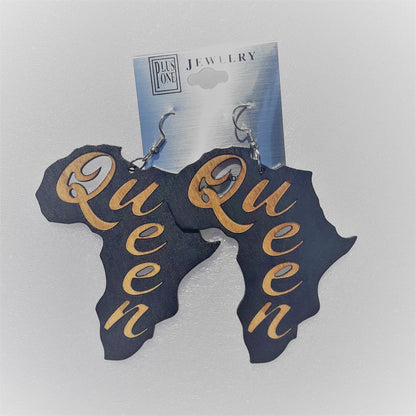 QUEEN wooden earrings