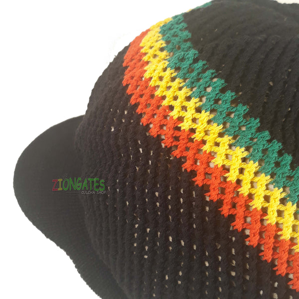 RH035 Medium MESH Rastafarian Crown - Beige - Black - White - Navy Blue - Brown - Grey