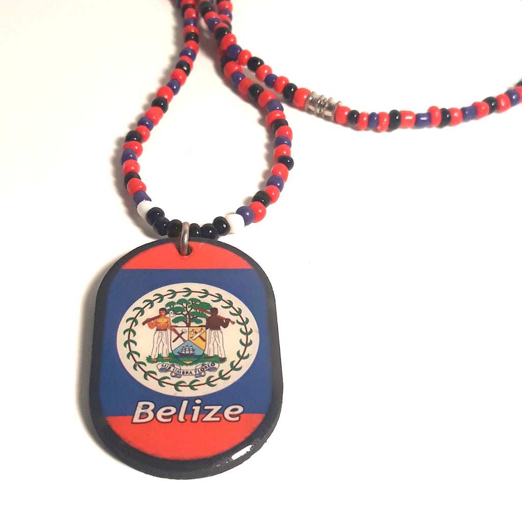 Beaded SA Flag Necklace, Gcebeshe