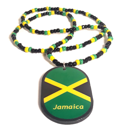 caribbean flag beaded necklaces - Haiti - St Vincent - Guyana - Trinidad - Antigua - ST Kitts - Panama - Dominica - Virgin Island - Jamaica