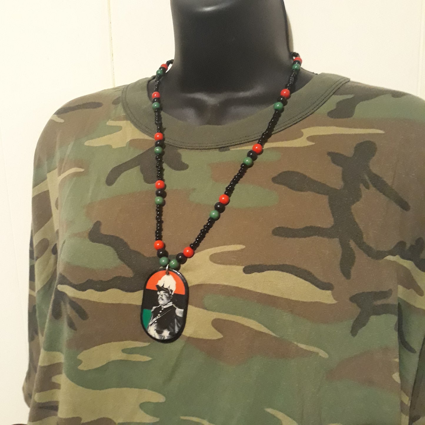 Marcus Garvey Beaded Necklaces -  Pan African - Red Black and Green - RBG