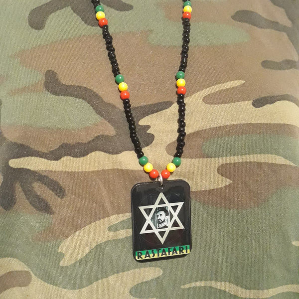 Haile Selassie Beaded necklaces - Rasta