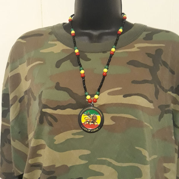 Lion of Judah Metal Rasta Necklaces - ETHIOPIA