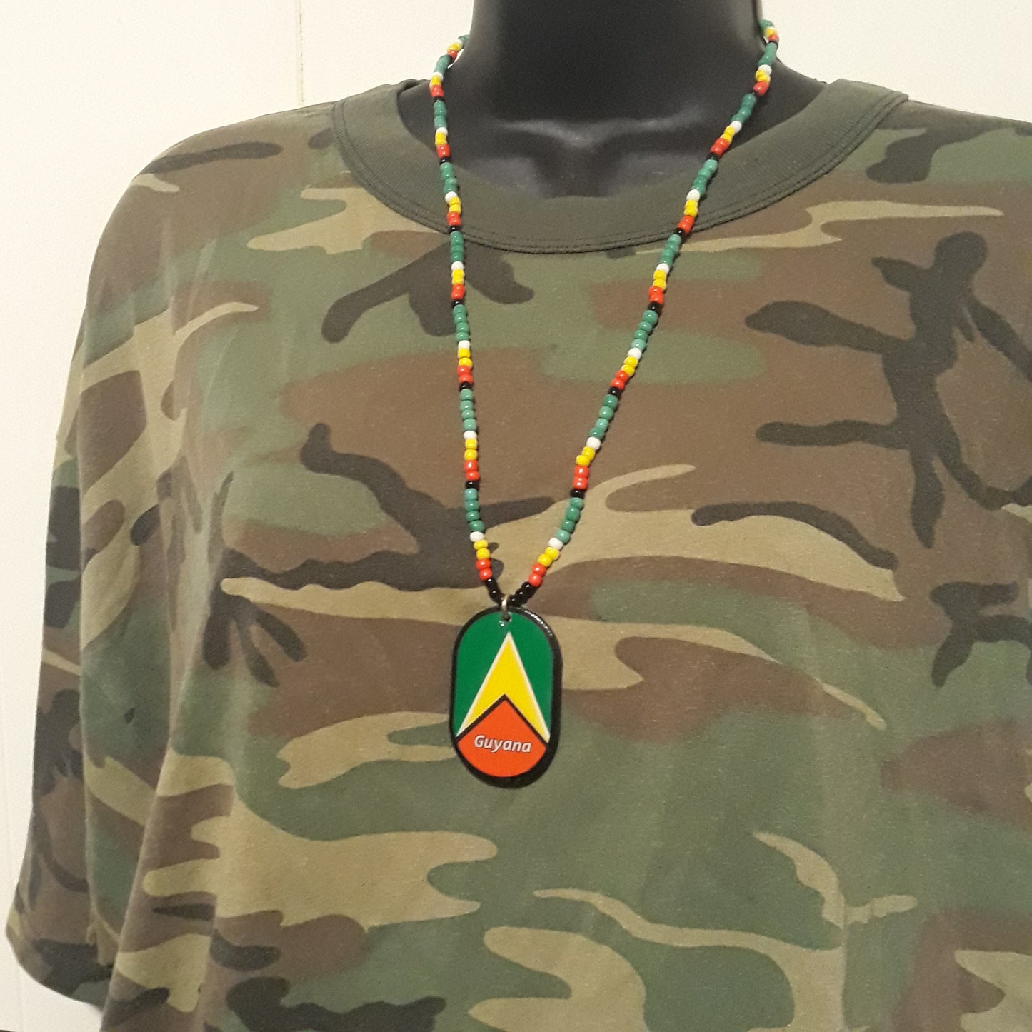 caribbean flag beaded necklaces - Haiti - St Vincent - Guyana - Trinidad - Antigua - ST Kitts - Panama - Dominica - Virgin Island - Jamaica