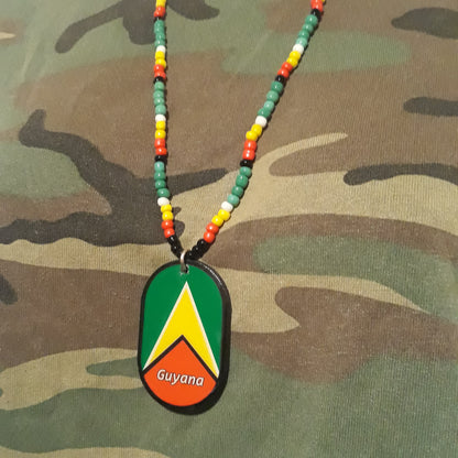 caribbean flag beaded necklaces - Haiti - St Vincent - Guyana - Trinidad - Antigua - ST Kitts - Panama - Dominica - Virgin Island - Jamaica