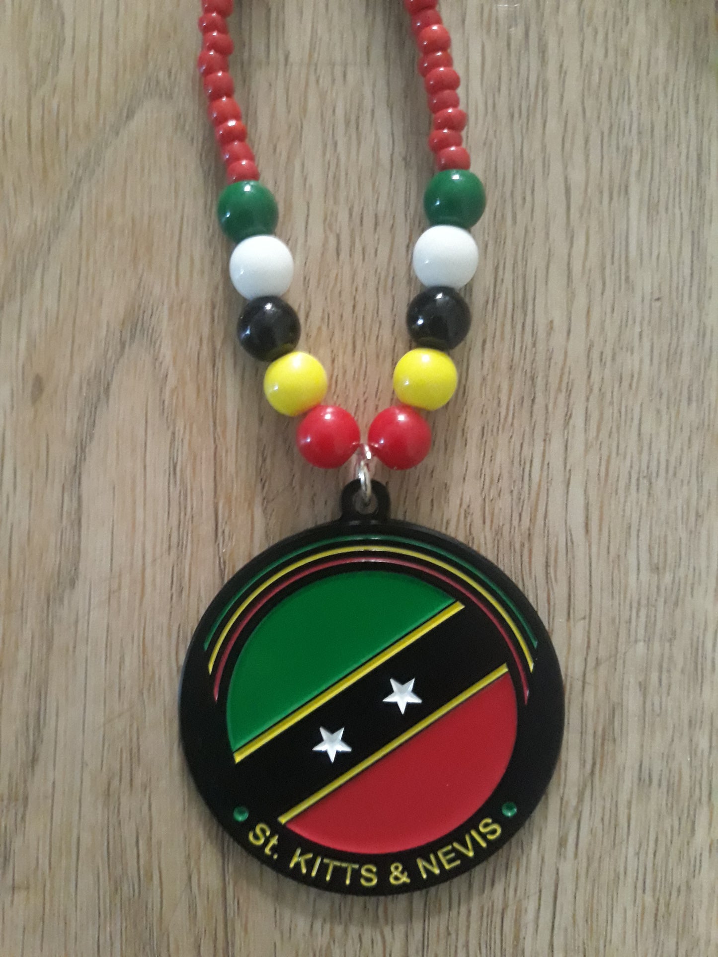 Caribbean Flag Round Metal Necklaces - Haiti - St Vincent - Guyana - Trinidad - Antigua - ST Kitts - Panama - Dominica - Virgin Island - Jamaica