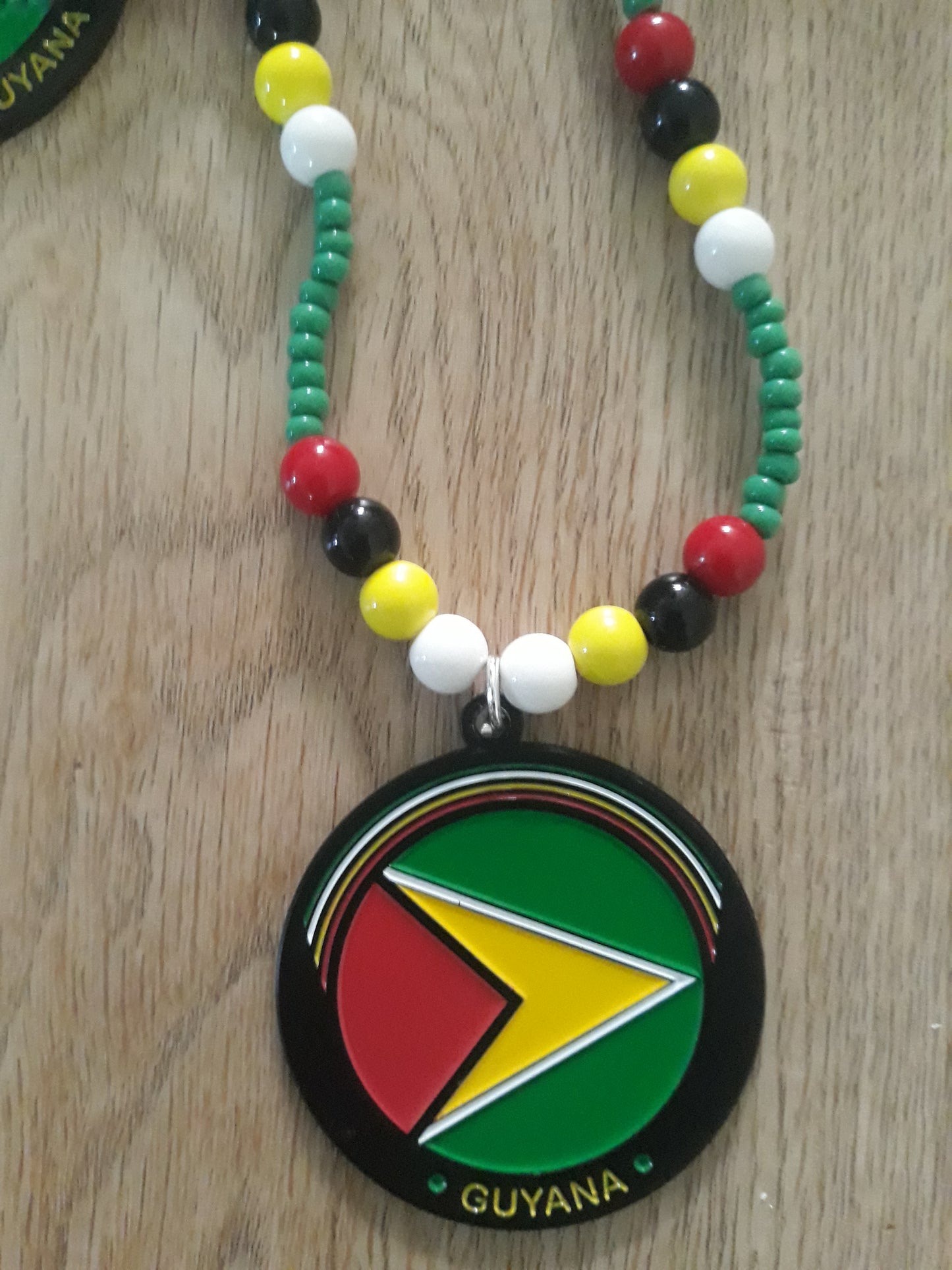 Caribbean Flag Round Metal Necklaces - Haiti - St Vincent - Guyana - Trinidad - Antigua - ST Kitts - Panama - Dominica - Virgin Island - Jamaica