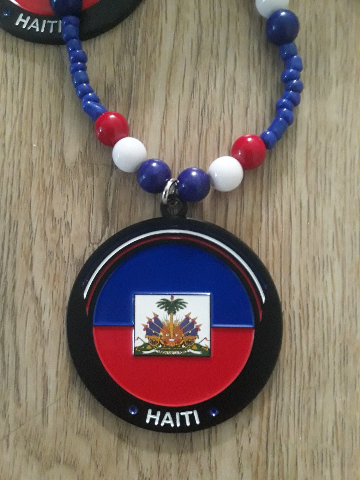 Caribbean Flag Round Metal Necklaces - Haiti - St Vincent - Guyana - Trinidad - Antigua - ST Kitts - Panama - Dominica - Virgin Island - Jamaica