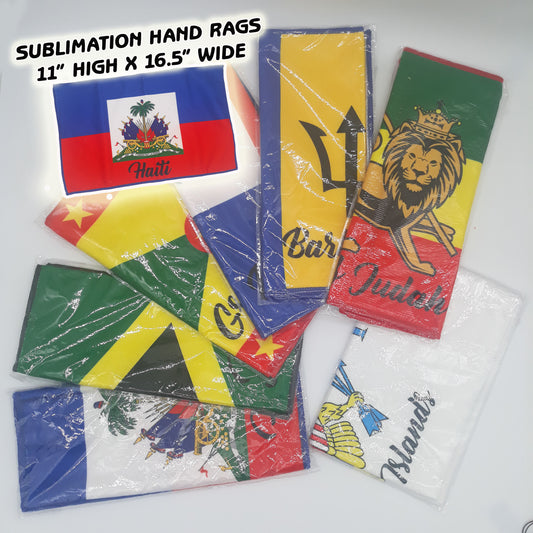 Caribbean island flag hand towel - Carnival -  j'ouvert - Caribbean island Rags - fete rags