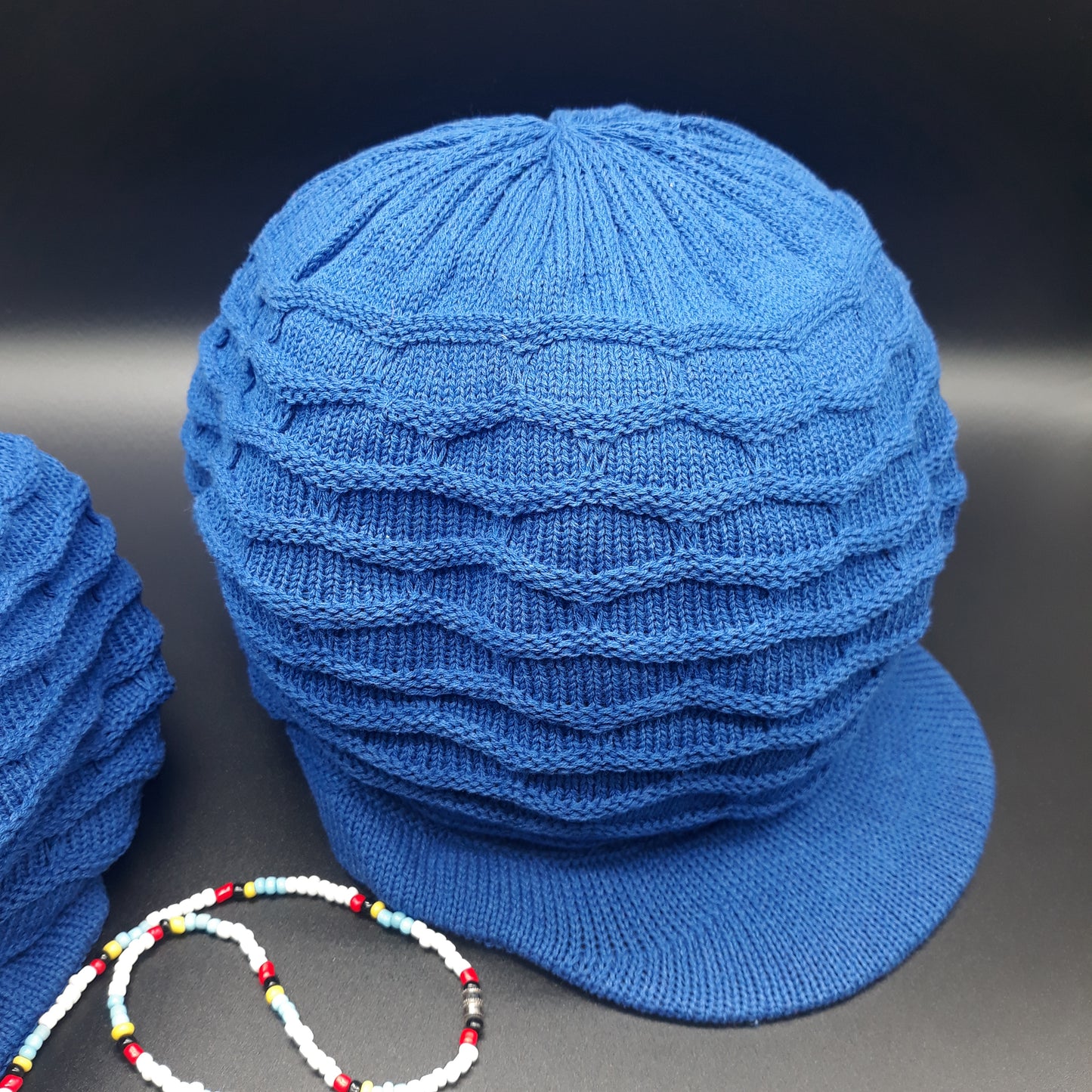 RH020-9 Large Royal Blue Rastafarian Crown AKA rasta hats tams dread caps