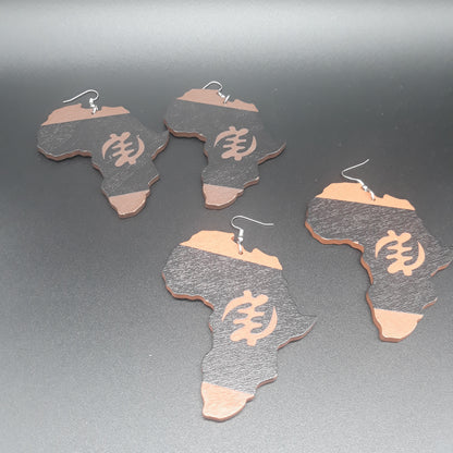 AFRICA wooden earrings - Gye Nyame