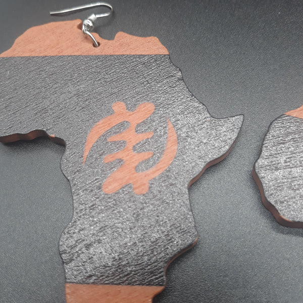 AFRICA wooden earrings - Gye Nyame