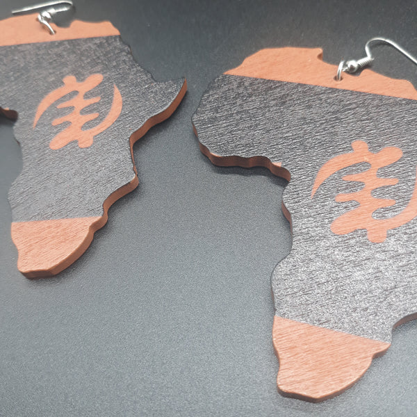 AFRICA wooden earrings - Gye Nyame